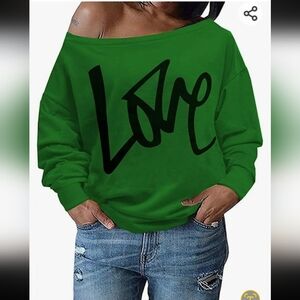Green Love Graphic Sweatshirt